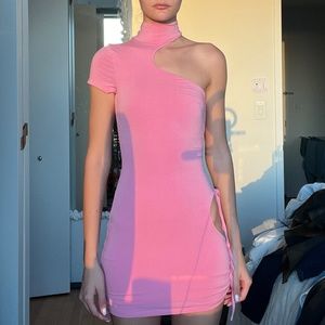 Pink asymmetrical dress